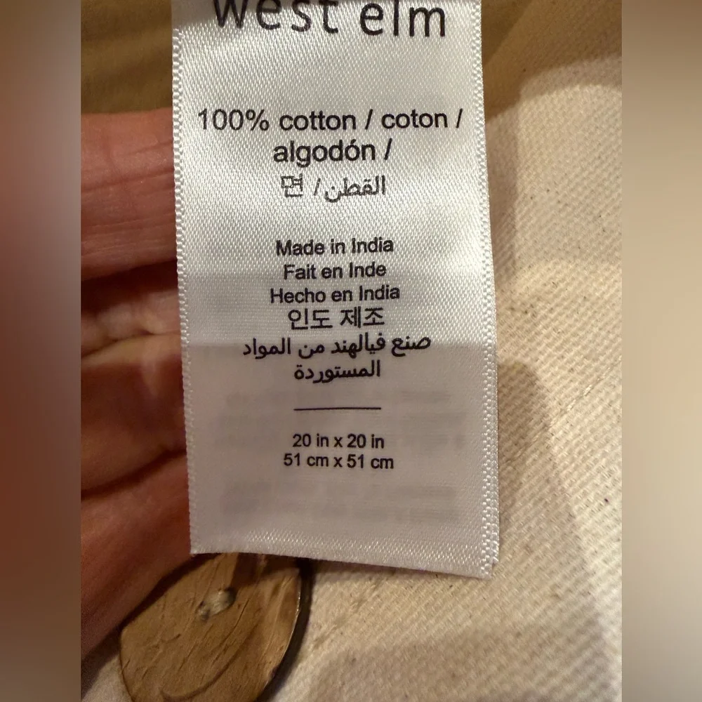 West Elm Striped Black and Tan pillow Cover